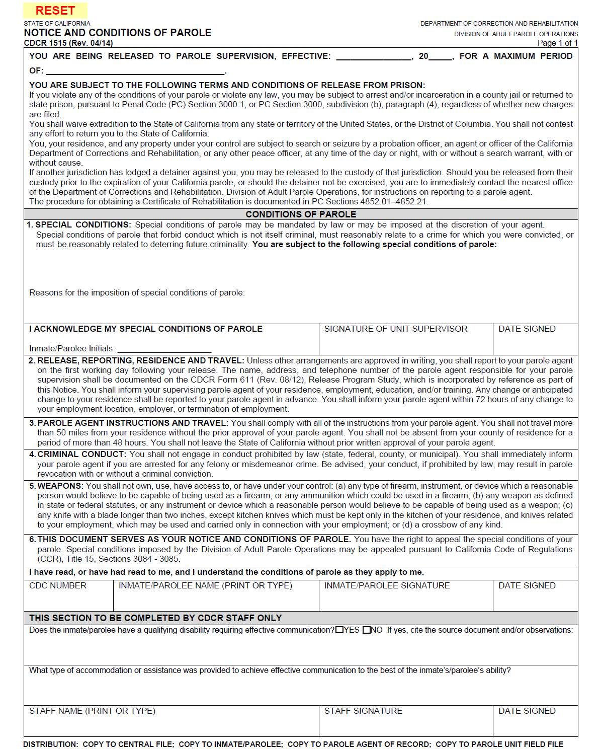 Parolee Handbook Home - Division of Adult Parole Operations (DAPO)